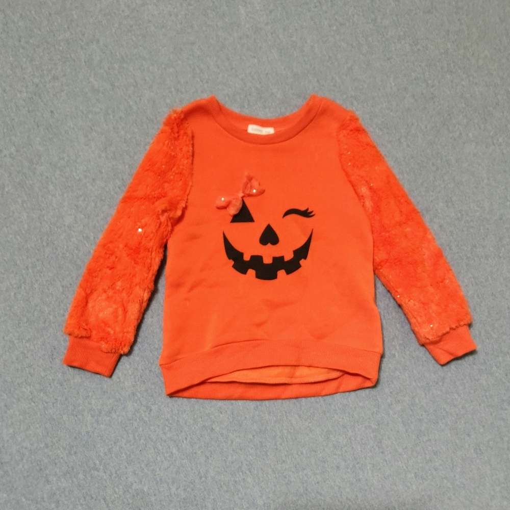 Forever Me Fuzzy jack-o-lantern long sleeved shirt. Size 4T